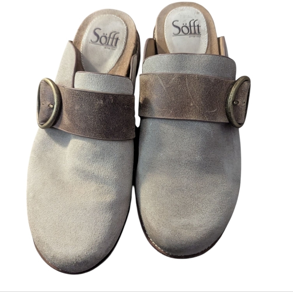 Söfft , Billie  Grey Suede Slip-On Clog , Size 9